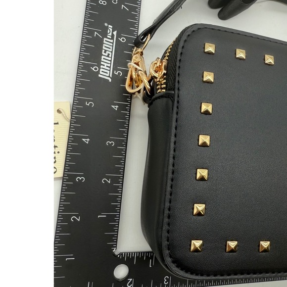 Valentino Orlandi Crossbody Bag Black Vegan‎ Leather Studded  Purse $280 - Picture 11 of 14